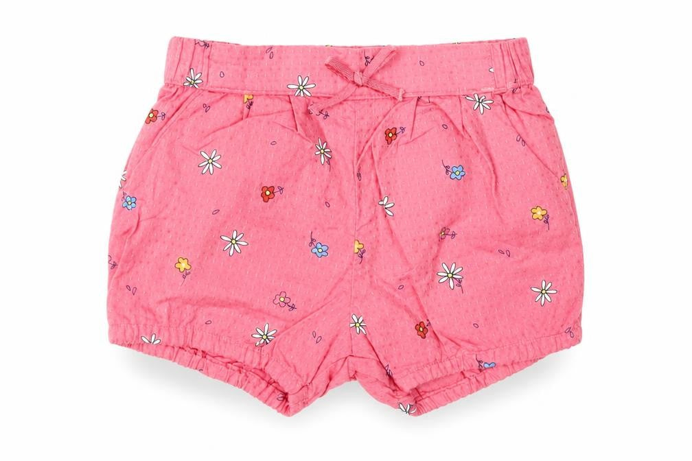 H&M Girls Pink Floral Cotton Cropped Trousers Size 6-9 Months