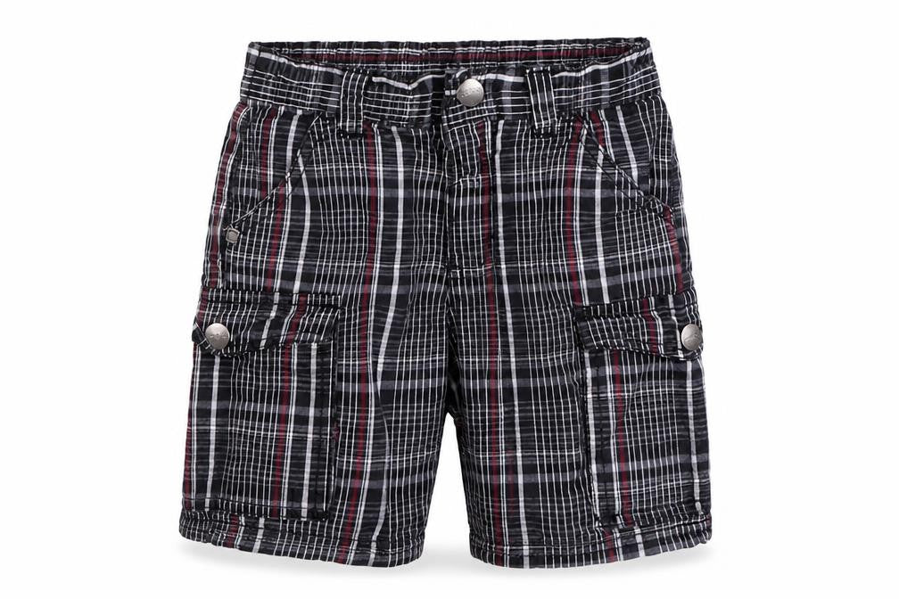 Kenneth Cole Boys Black Check Cotton Bermuda Shorts Size 2 Years  Regular