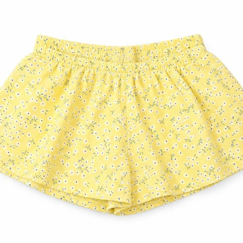 Mothercare Girls Yellow Floral Cotton Cropped Trousers Size 3-6 Months   - Shorts