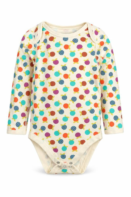 Marks and Spencer Girls Multicoloured Geometric Cotton Bodysuit One-Piece Size 2-3 Years  Button - Fruit Prints