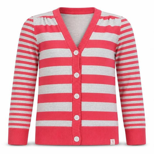 Mexx Girls Pink V-Neck Striped Cotton Cardigan Jumper Size XL  Button - Star