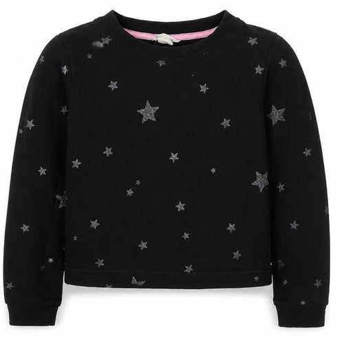 H&M Girls Black  Cotton Pullover Sweatshirt Size 11-12 Years  Pullover - Stars
