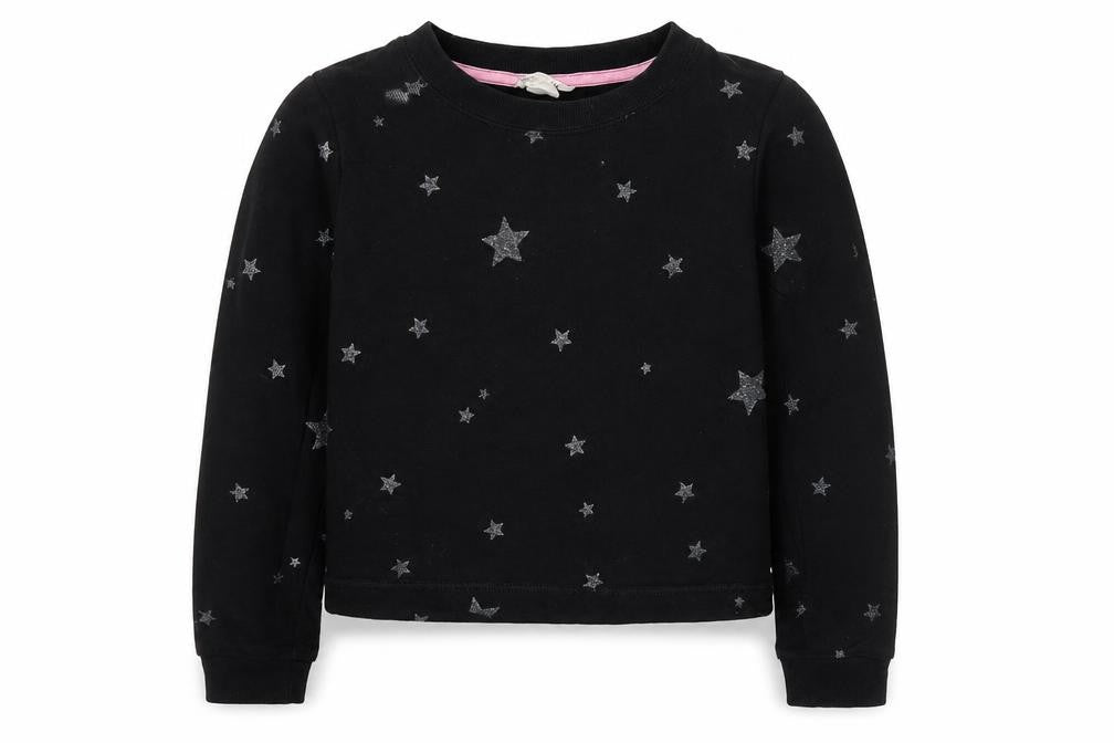 H&M Girls Black  Cotton Pullover Sweatshirt Size 11-12 Years  Pullover - Stars
