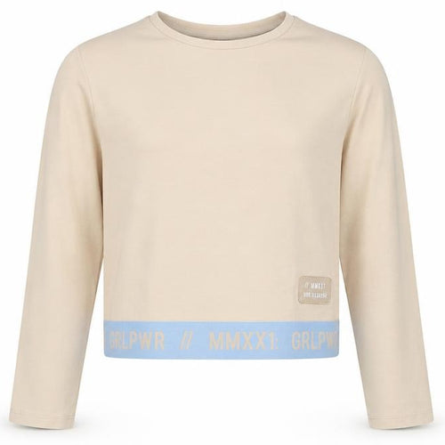 George Girls Brown  Cotton Cropped T-Shirt Size 8-9 Years Crew Neck