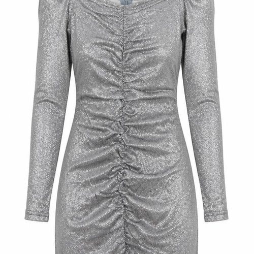 Femme Luxe Womens Silver  Polyester Bodycon  Size S  Sweetheart