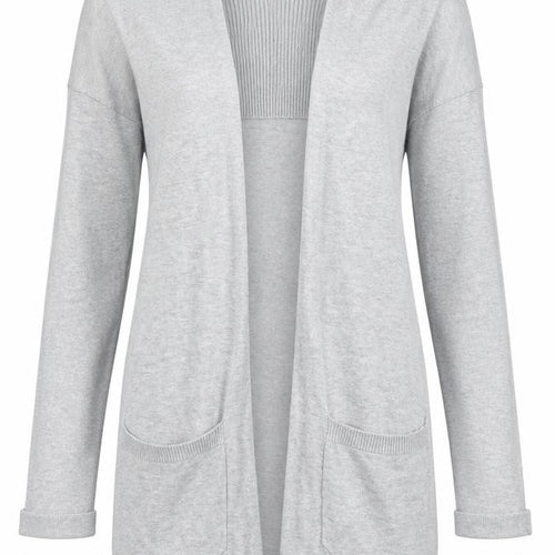New Look Womens Grey V-Neck  Cotton Cardigan Jumper Size 8