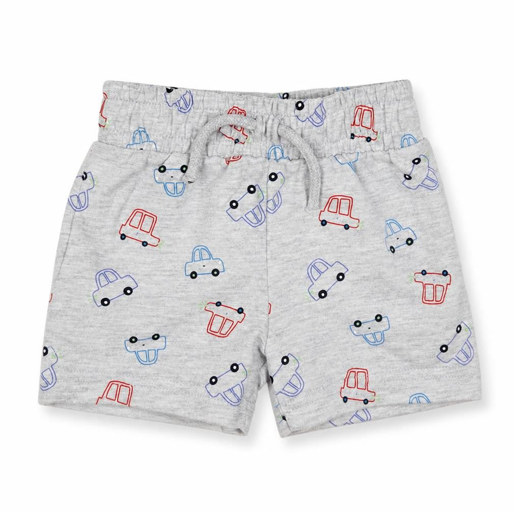 Dunnes Stores Boys Grey Geometric Cotton Shorts Outfit/Set Size 6-9 Months  Tie - Cars