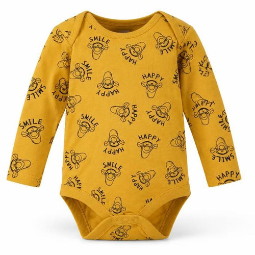 F&F Baby Yellow Geometric Cotton Babygrow One-Piece Size 6-9 Months  Buckle - tiger