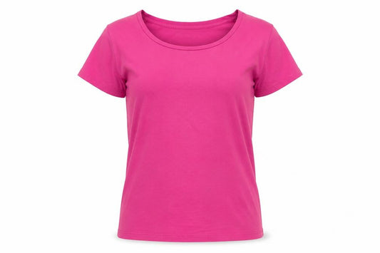Front view of Next women’s pink 100% cotton basic t-shirt, size UK 6, round neck