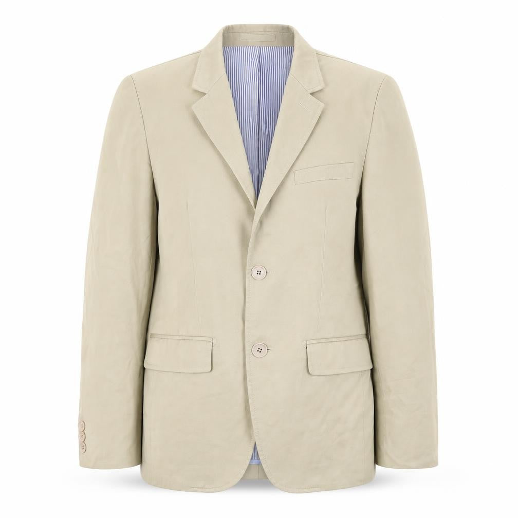 Front view of Brookfield women’s beige cotton jacket blazer, size UK 12