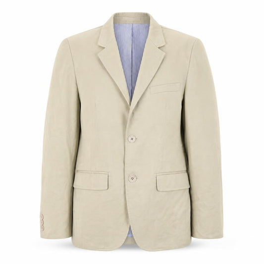 Front view of Brookfield women’s beige cotton jacket blazer, size UK 12