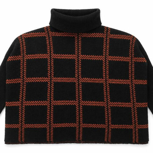 NEXT Womens Green Roll Neck Plaid Acrylic Pullover Jumper Size XS   - Side slit