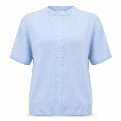 Berkertex Womens Blue Round Neck Geometric Acrylic Pullover Jumper Size 14