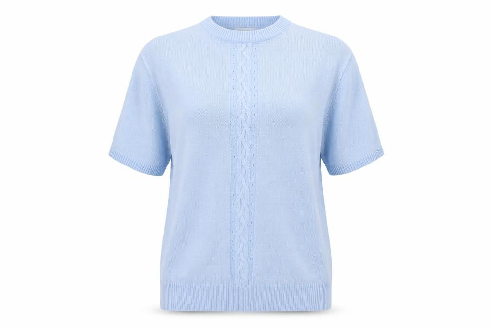 Berkertex Womens Blue Round Neck Geometric Acrylic Pullover Jumper Size 14