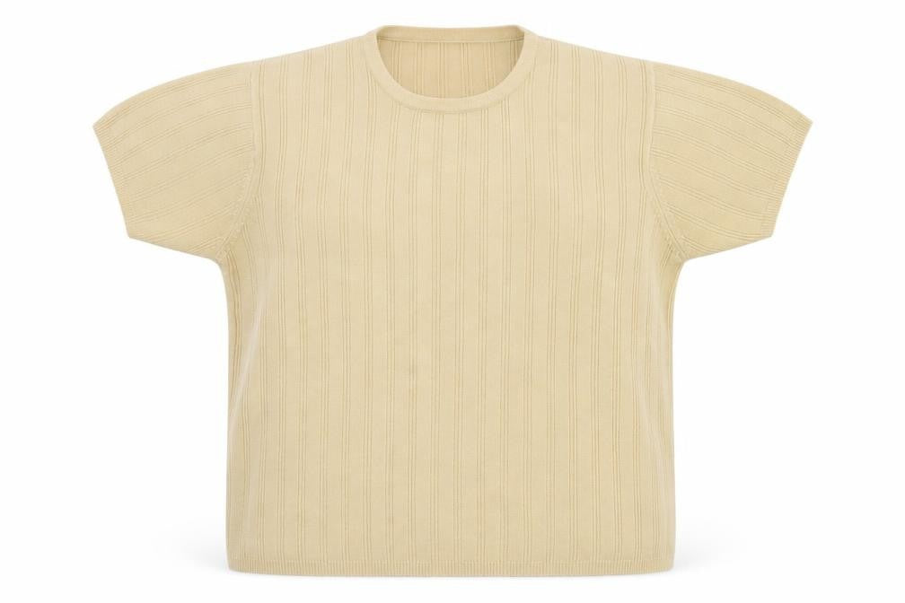 Berkertex Womens Yellow Round Neck Striped Acrylic Pullover Jumper Size 14