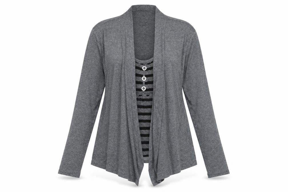 Marks and Spencer Womens Grey Round Neck  Polyester Cardigan Jumper Size 10