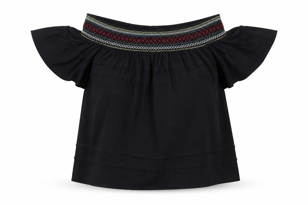 Next Womens Black  Viscose Basic Blouse Size 8 Off the Shoulder