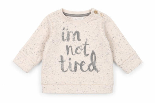 Front view of Next girls’ ivory cotton jumper, size 0-3, months