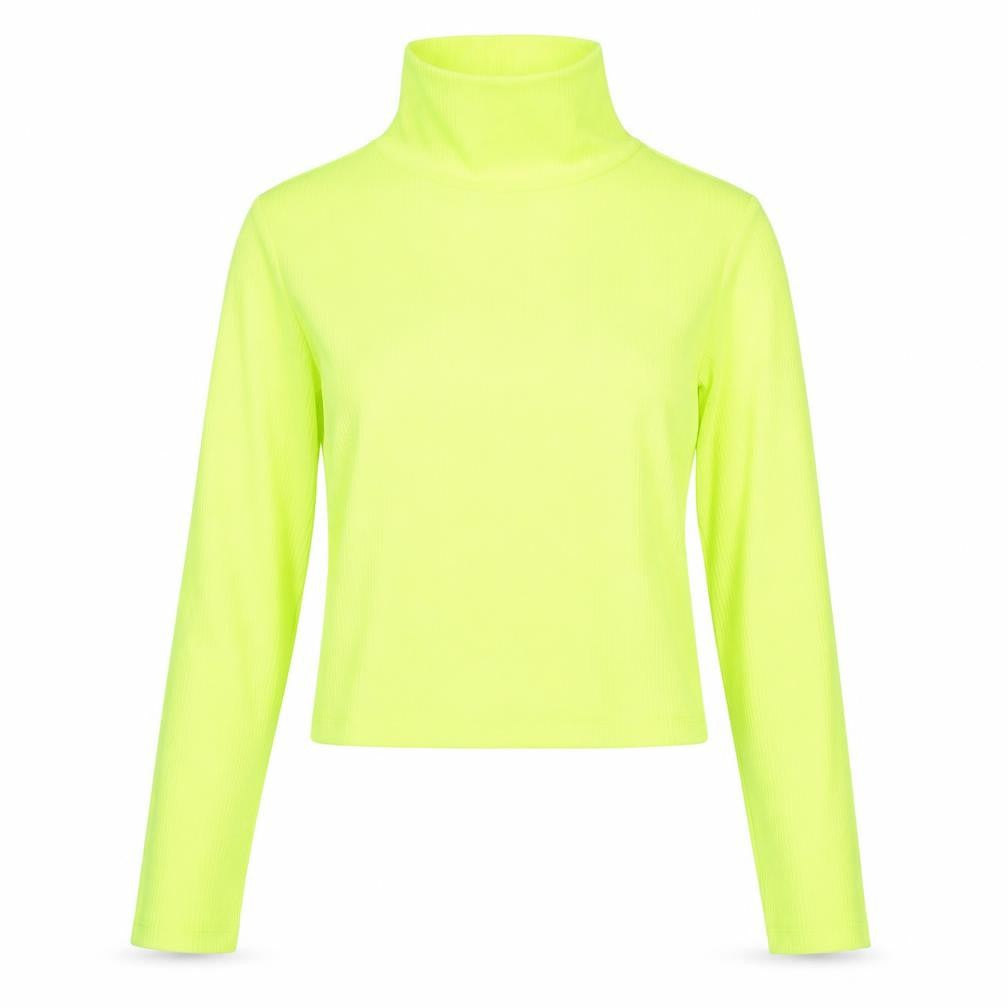 Front view of H&M women’s green high neck polyester jumper, size S