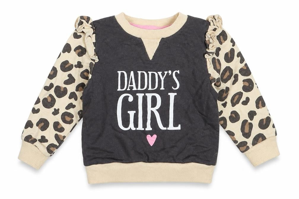 Studio Girls Beige Animal Print Cotton Pullover Jumper Size 3-6 Months