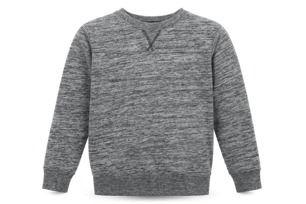 Front view of H&M boys’ grey cotton pullover sweatshirt, size 9-10, years