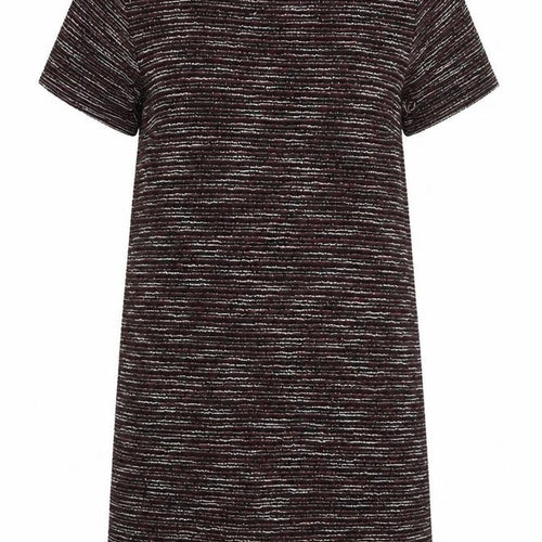 New Look Womens Red Striped Polyester T-Shirt Dress  Size 16  Crew Neck Pullover