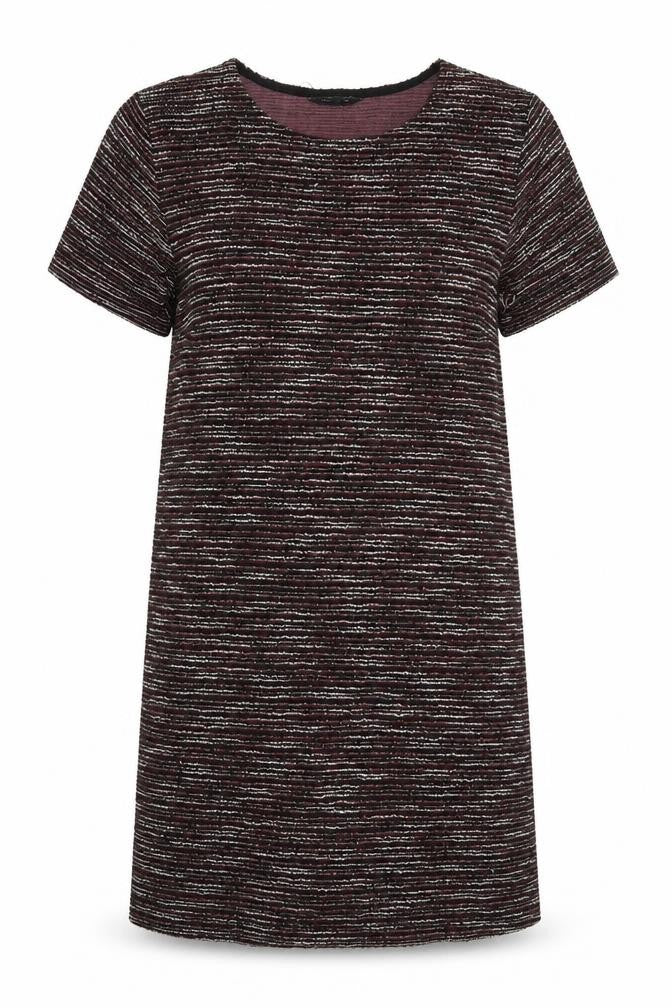 New Look Womens Red Striped Polyester T-Shirt Dress  Size 16  Crew Neck Pullover