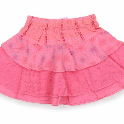 IKKS Girls Pink Geometric Cotton Skater Skirt Size 18 Months