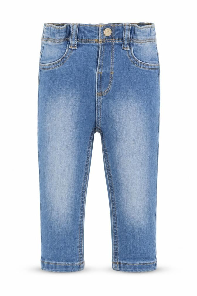 Mayoral Baby Blue  Cotton Capri Jeans Size 3-6 Months  Button