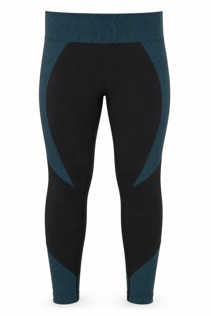 Preworn Womens Blue Striped Nylon Compression Leggings Size M L24 in Regular