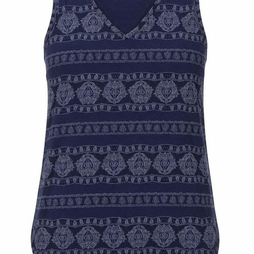 New Look Womens Blue Paisley Polyester Jersey Tank Size 8 Round Neck