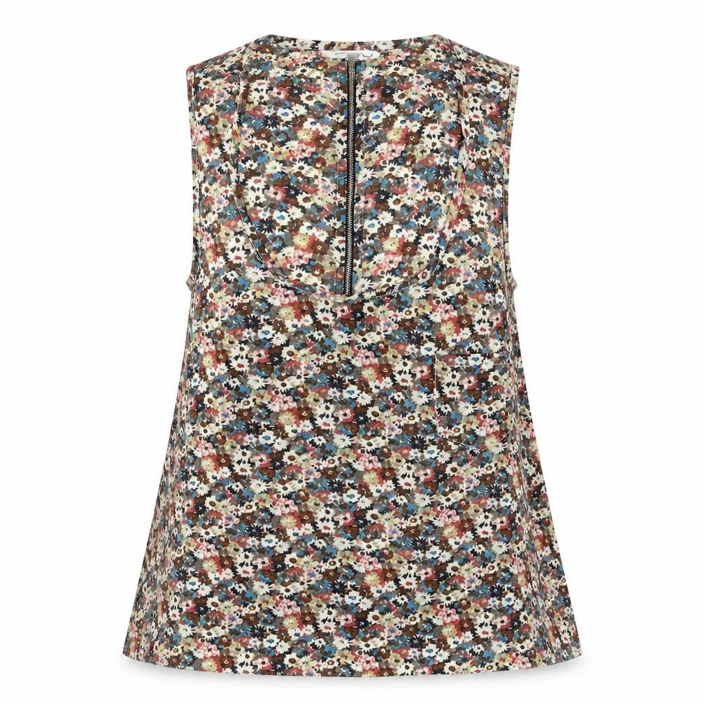 Front view of New Look women’s multicoloured floral polyester basic tank, size M, scoop neck
