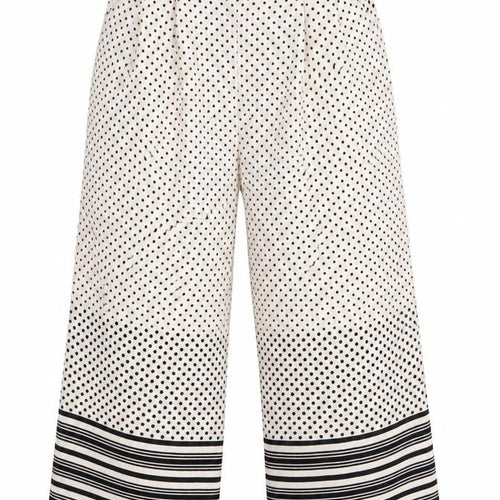 Topshop Womens Ivory Polka Dot Polyester Trousers  Size 8 L23 in Regular Zip - Culotte
