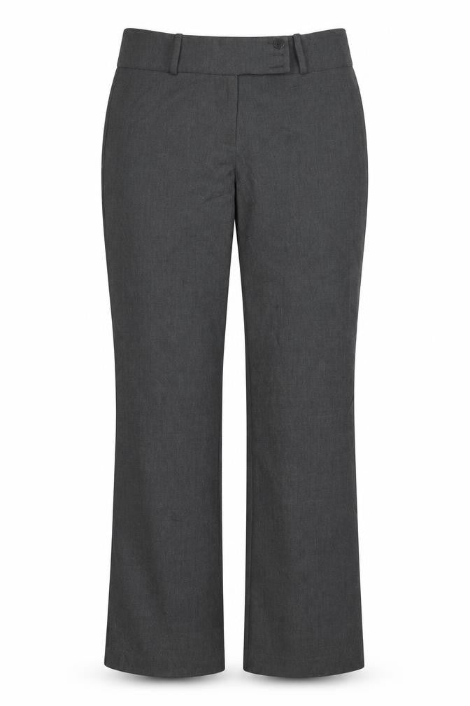 Front view of Tu-Chuzy? women’s grey polyester trousers, size UK 8, 30-inch leg regular zip