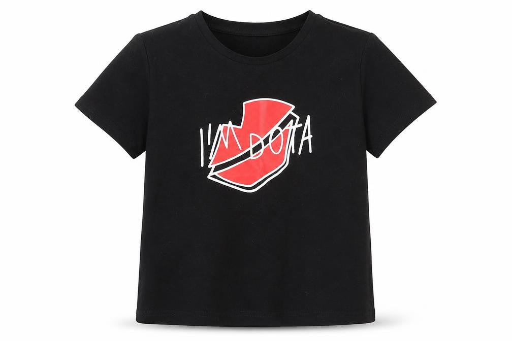 SheIn Girls Black  Cotton Basic T-Shirt Size 11-12 Years Round Neck