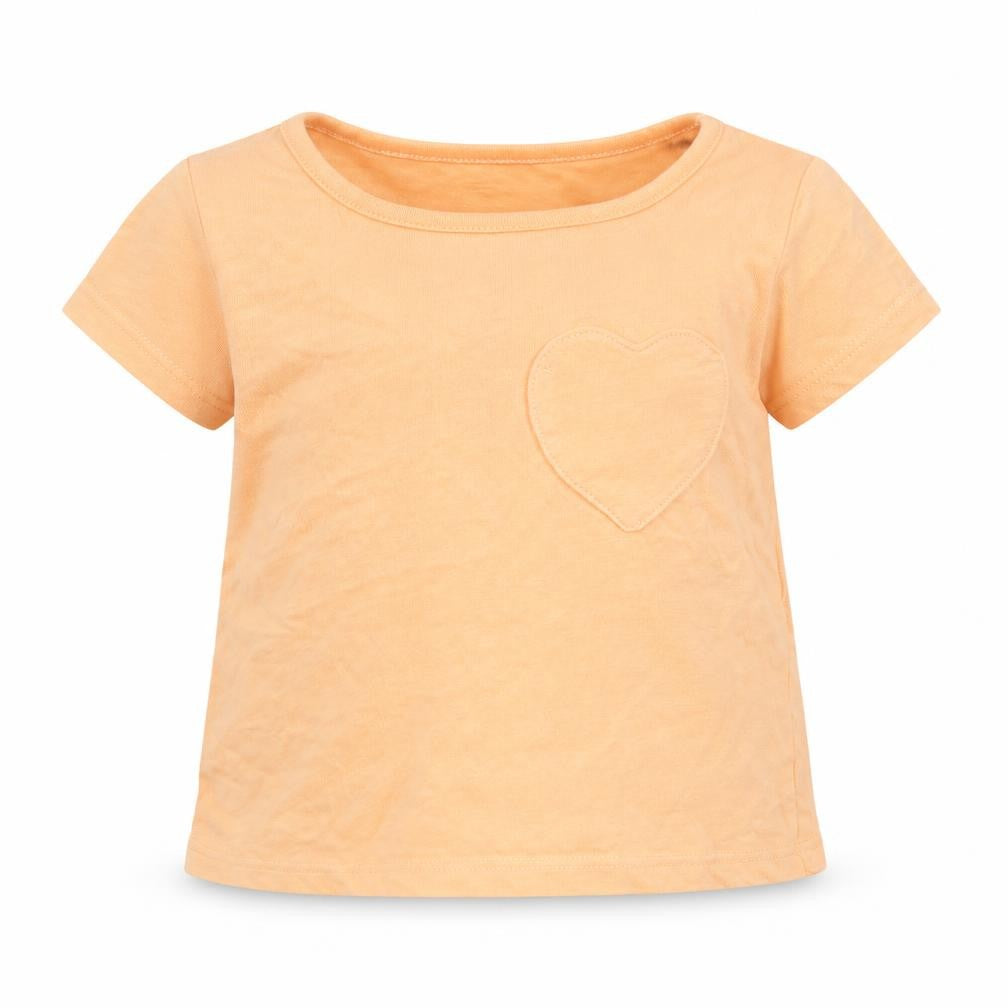 George Girls Orange  Cotton Basic T-Shirt Size 6-9 Months Round Neck