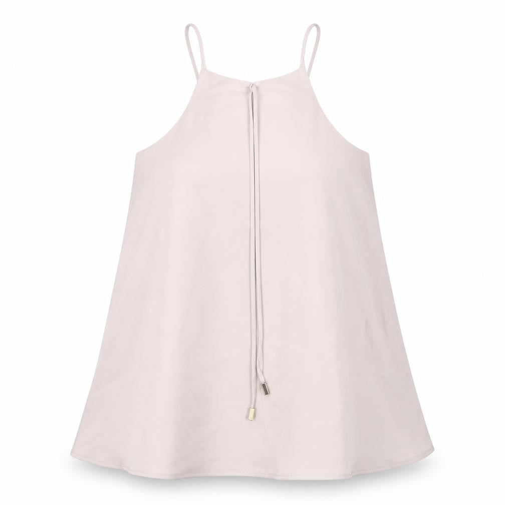Front view of River Island women’s grey polyester camisole blouse, size UK 8, square neck