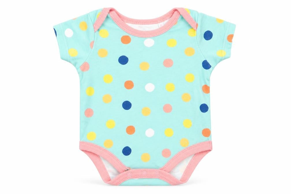 Lily & Jack Baby Green Polka Dot Cotton Babygrow One-Piece Size 3-6 Months
