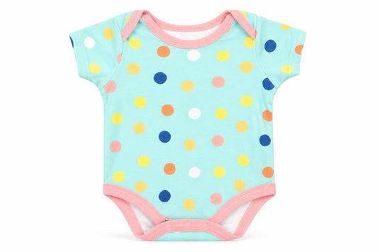 Lily & Jack Baby Green Polka Dot Cotton Babygrow One-Piece Size 3-6 Months
