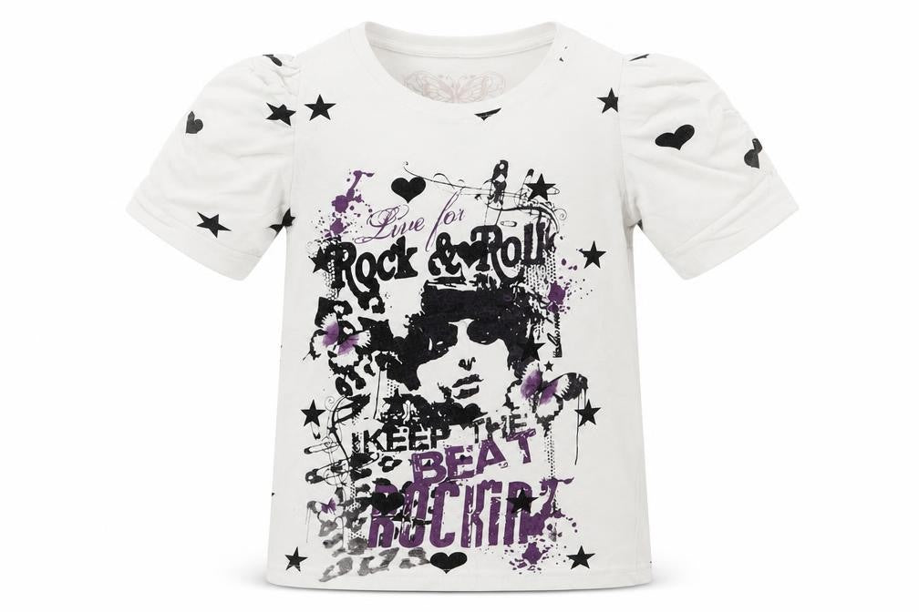 Young Dimension Girls White  Cotton Basic T-Shirt Size 7-8 Years Round Neck