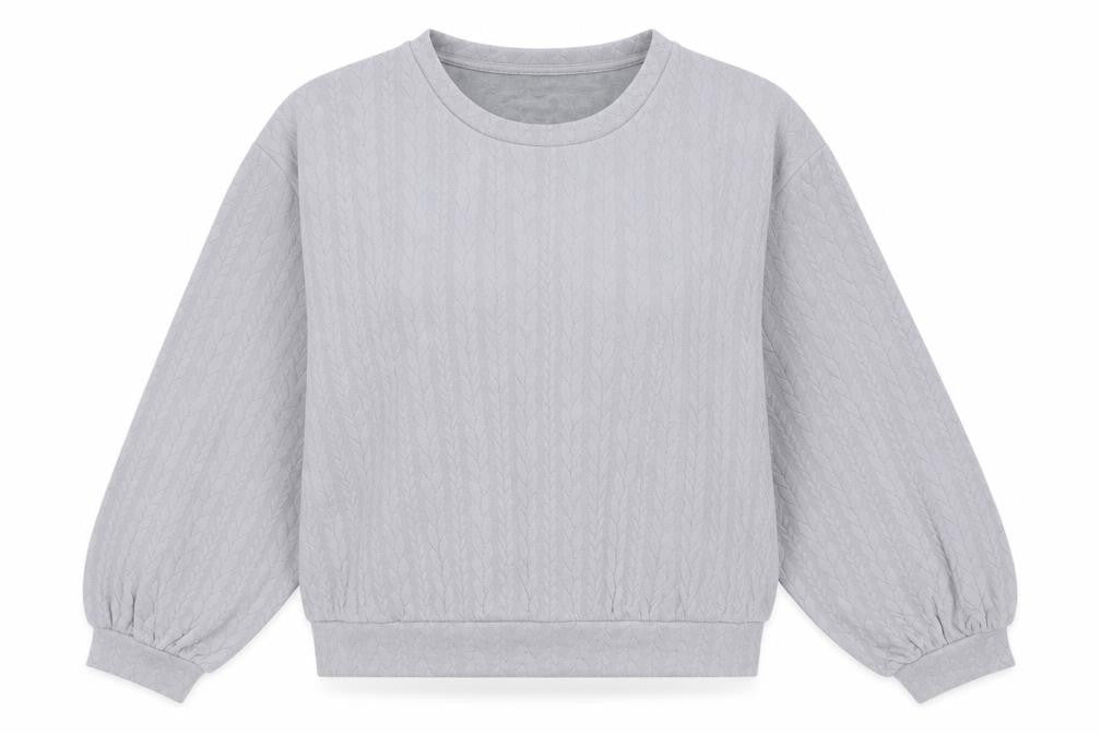 Front view of George women’s grey crew neck geometric polyester jumper, size UK 18