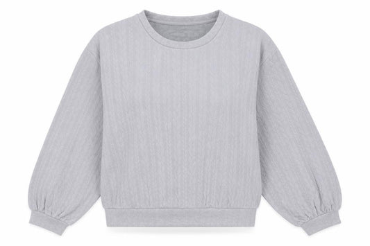 Front view of George women’s grey crew neck geometric polyester jumper, size UK 18