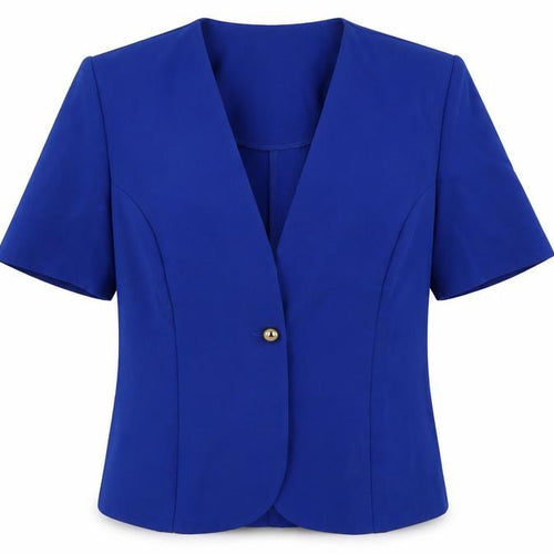 Daxon Womens Blue   Jacket Blazer Size 14  Buckle - Short sleeve blazer