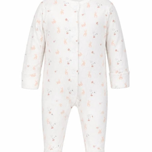F&F Girls White Solid Cotton Cami One Piece Size 0-3 Months  Button - Rabbits