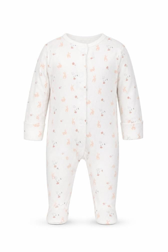 F&F Girls White Solid Cotton Cami One Piece Size 0-3 Months  Button - Rabbits