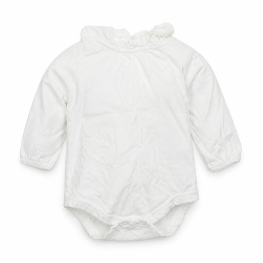 Matalan Girls White  Cotton Babygrow One-Piece Size 0-3 Months  Button