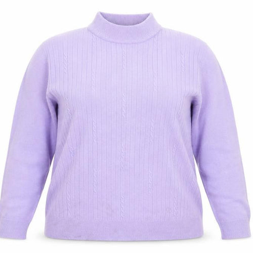Bonmarché Womens Purple Mock Neck  Acrylic Pullover Jumper Size L