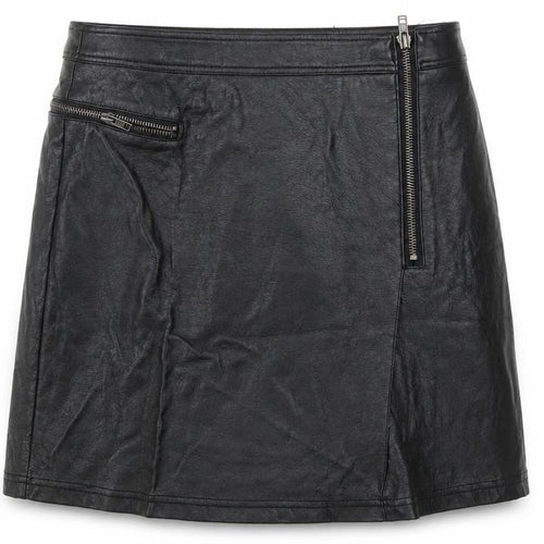 New Look Womens Black  Polyurethane A-Line Skirt Size 8   Zip