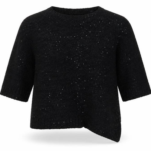 Virtuelle Womens Black Round Neck  Acrylic Pullover Jumper Size M