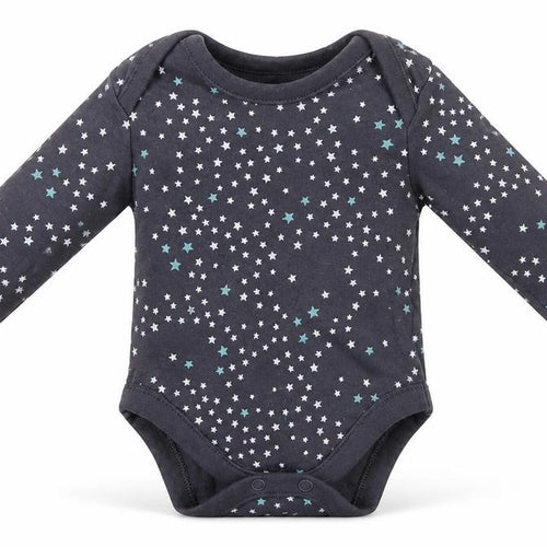 George Girls Grey Spotted 100% Cotton Babygrow One-Piece Size 0-3 Months  Snap - stars